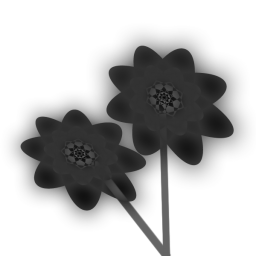 Fiori Neri Grigi Oscuri a 256x256 pixel