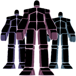Tre Robot a 256x256 pixel