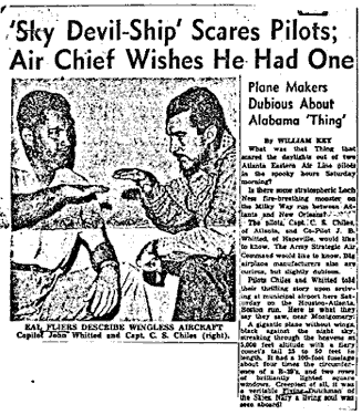 Un giornale di Atlanta riporta l'accaduto ai piloti Chiles e Whitted