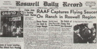 Il Roswell Daily pubblica la notizia dell'avvistamento di William Razel