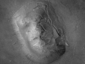 Il "volto di Marte" come è stato ripreso nel 2001 dalla sonda Mars Global Surveyor