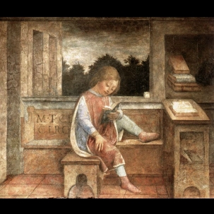 Dipinto del giovane Cicerone impegnato in una lettura