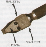 Pennino e serbatoio retto dalle spallette