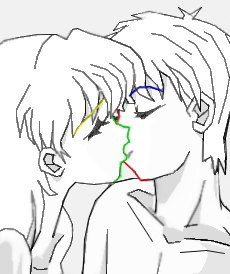 Disegnare un bacio passionale - Figura 1