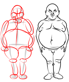 Disegnare un personaggio grasso - Figura 2