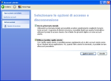 La finestra Account Utente