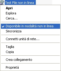 Impostare la disponibilit non in linea per una cartella condivisa