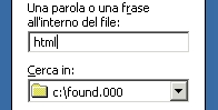 Ricerca all'interno dei file di "html"