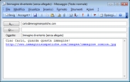 Un e-mail contenente un link ad un'immagine
