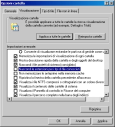 Esplora Risorse, Strumenti, Opzioni cartella