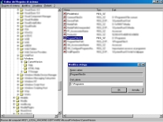 L'editor del registro di sistema