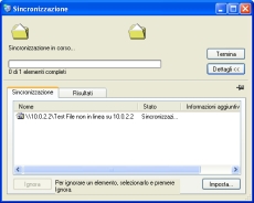 Il processo di sincronizzazione dei File non in linea