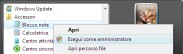 La voce Esegui come amministratore del menu contestuale