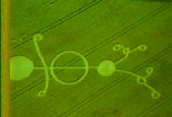 Foto aerea di un simbolo in un campo