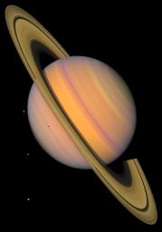 Un disegno di Saturno e il suo anello