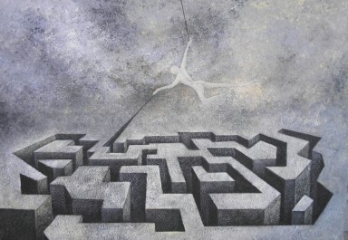 Immagine di un labirinto che imprigione un uomo