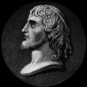 Disegno del busto di Catullo visto di profilo