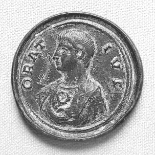 Antica moneta con la rappresentazione di Orazio