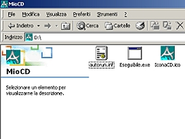 Esempio di un CD contente i file necessari per l'AutoPlay