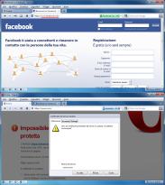 Facebook e un esempio di errore con la connessione sicura su Opera