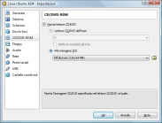 Scheda CD/DVD-ROM delle impostazioni di una VM di VirtualBox